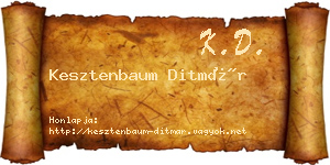 Kesztenbaum Ditmár névjegykártya